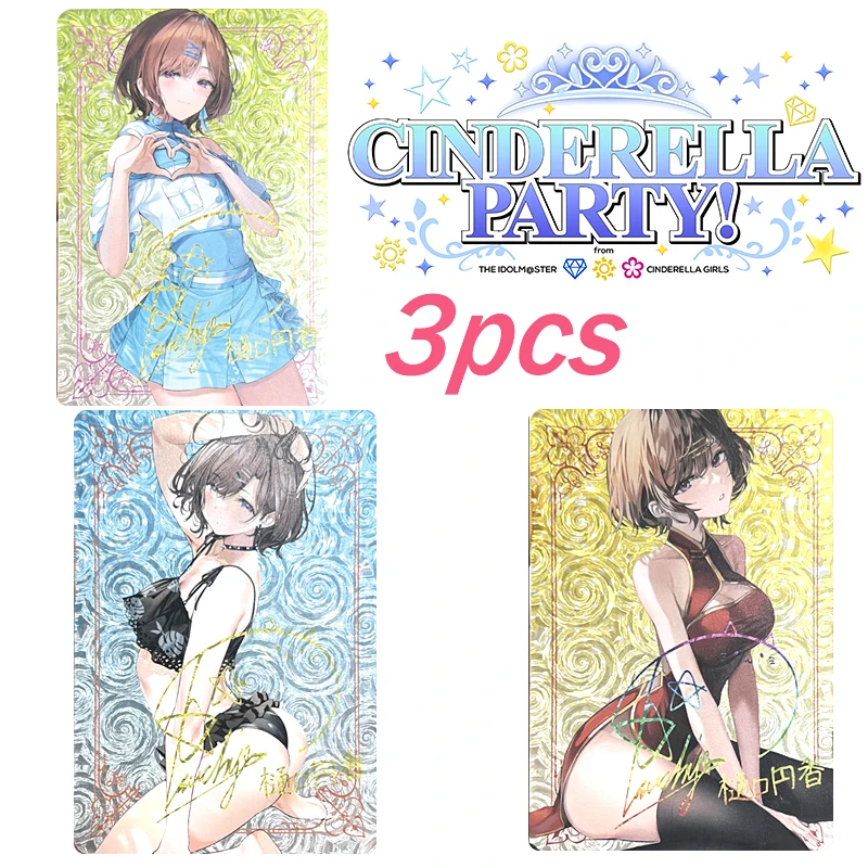 

3pcs/set Anime THE IDOLM@STER Amami Haruka Takatsuki Yayoi DIY Homemade Flash card Christmas birthday gift Collection card toys