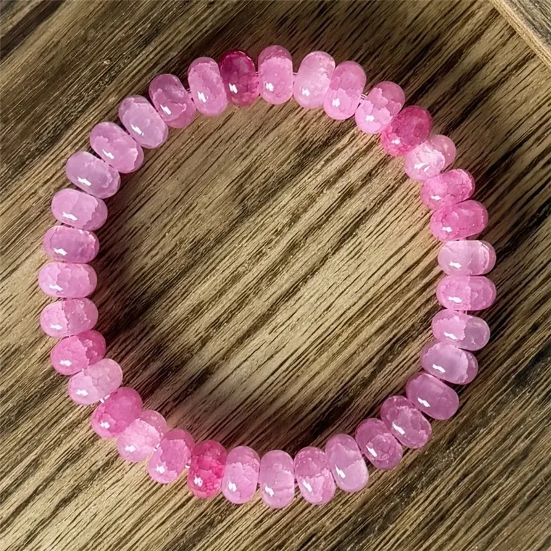 1/pc Elegant Pink Agate Anti Anxiety Bracelet for Relaxation Natural Stone, Bohemian and Retro Style Perfect Gift for Men Women