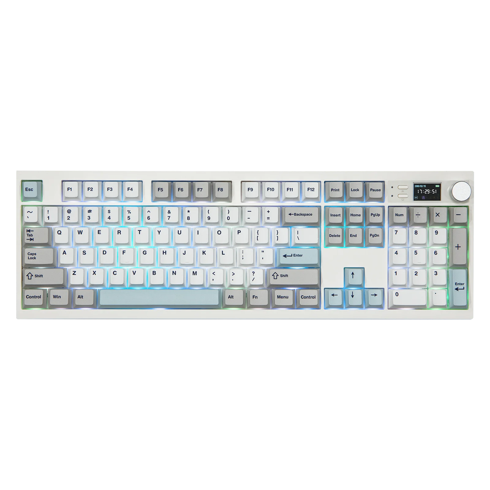 EPOMAKER QK108 100% Full-Sized Layout Gasket Tri-Mode Wireless Mechanical Keyboard with LED Mini Screen & Custom Animated GIFs