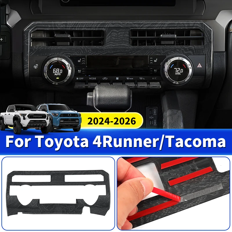 For Toyota 4Runner Tacoma 2024-2026 Center Console Air Vent Panel Trim ABS Interior Upgrade Accessories