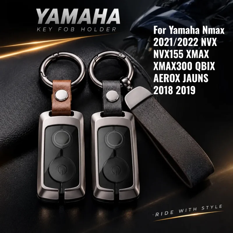 For Yamaha Nmax 2021/2022 NVX NVX155 XMAX XMAX300 QBIX AEROX JAUNS 2018 2019 Car Metal Remote Key Fob Case Cover Accessories