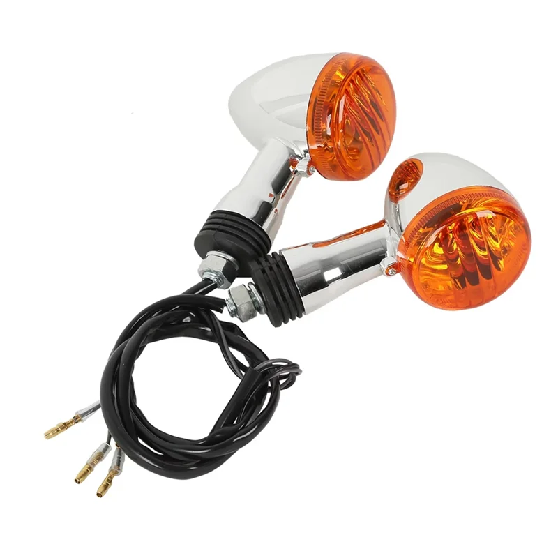 AB61-Amber Universal Motorcycle Turn Signals 10Mm For Suzuki Honda Kawasaki Cruiser Boulevard M109R VRZ1800