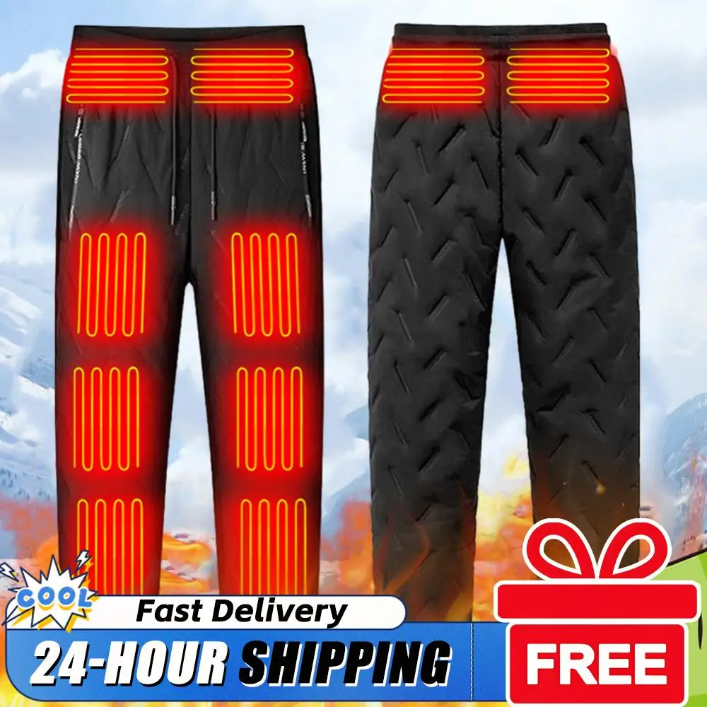 

Unisex Heating Trousers 10 Heating Zones Electric Heated Pants Men Women Heating Trousers Windproof Winter Outdoor Heating Pants