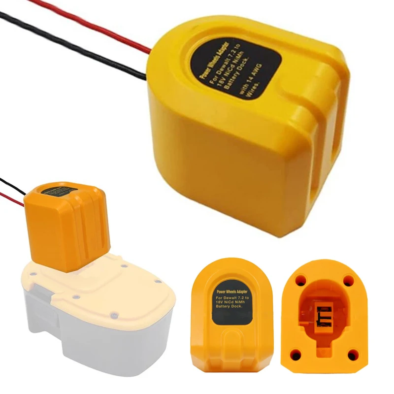 1/2PCS Power Wheels Adapter for Dewalt 7.2V 9.6V 12V 14.4V 18V NiCd NiMh Battery DIY Power Connertor Adapter with 14 AWG Wire