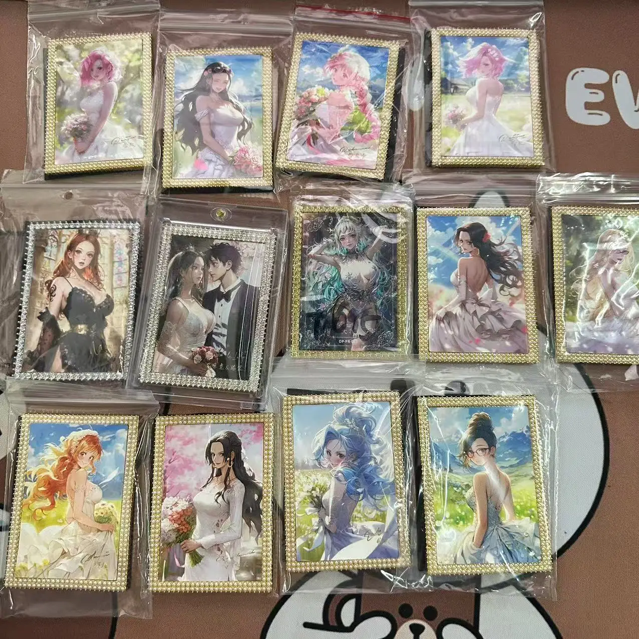 

Anime One Piece Monkey D Luffy Hancock Robin Nami Vivi Yamato Set with Diamonds Collectible Card Toys Christmas Birthday Gifts