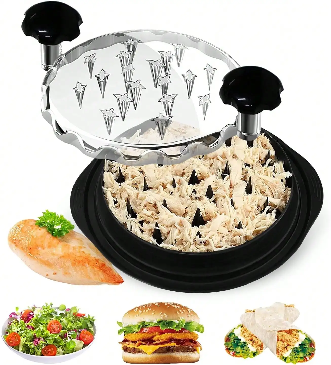 Desmenuzador de Pollo Manual Ergonómico Chefy, Separador de Carne Fácil para Preparación de Alimentos para Mascotas y Cocina