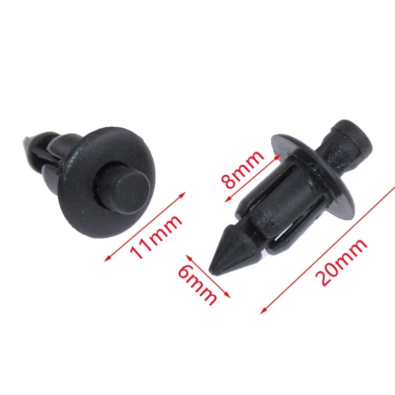 6mm Black Rivet Fairing Bodywork Trim Panel Fastener Screw Clips Universal For Suzuki Honda Yamaha Kawasaki