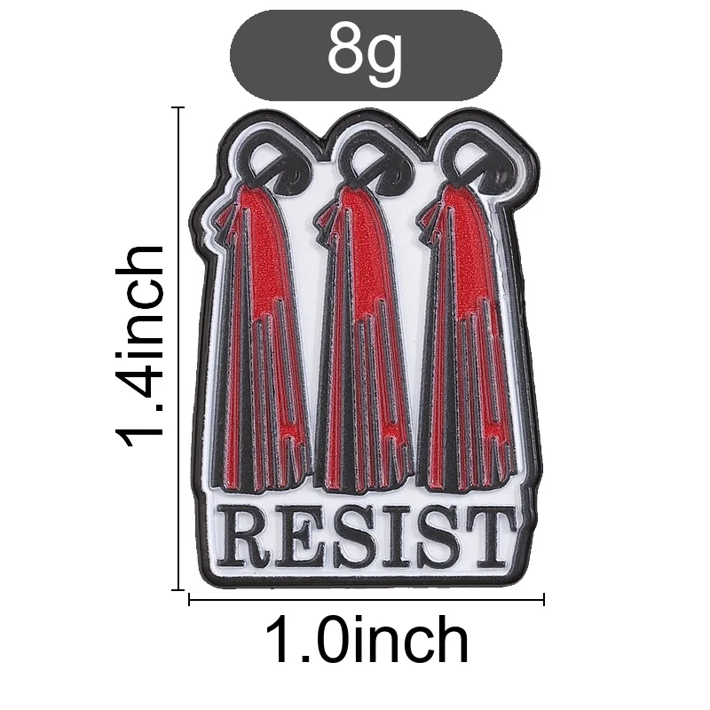 Feminist Symbol Enamel Lapel Pin Red Black Tassel Graphic Brooch Badge for Women Power Fans Casual Jacket Canvas Bag Accessory