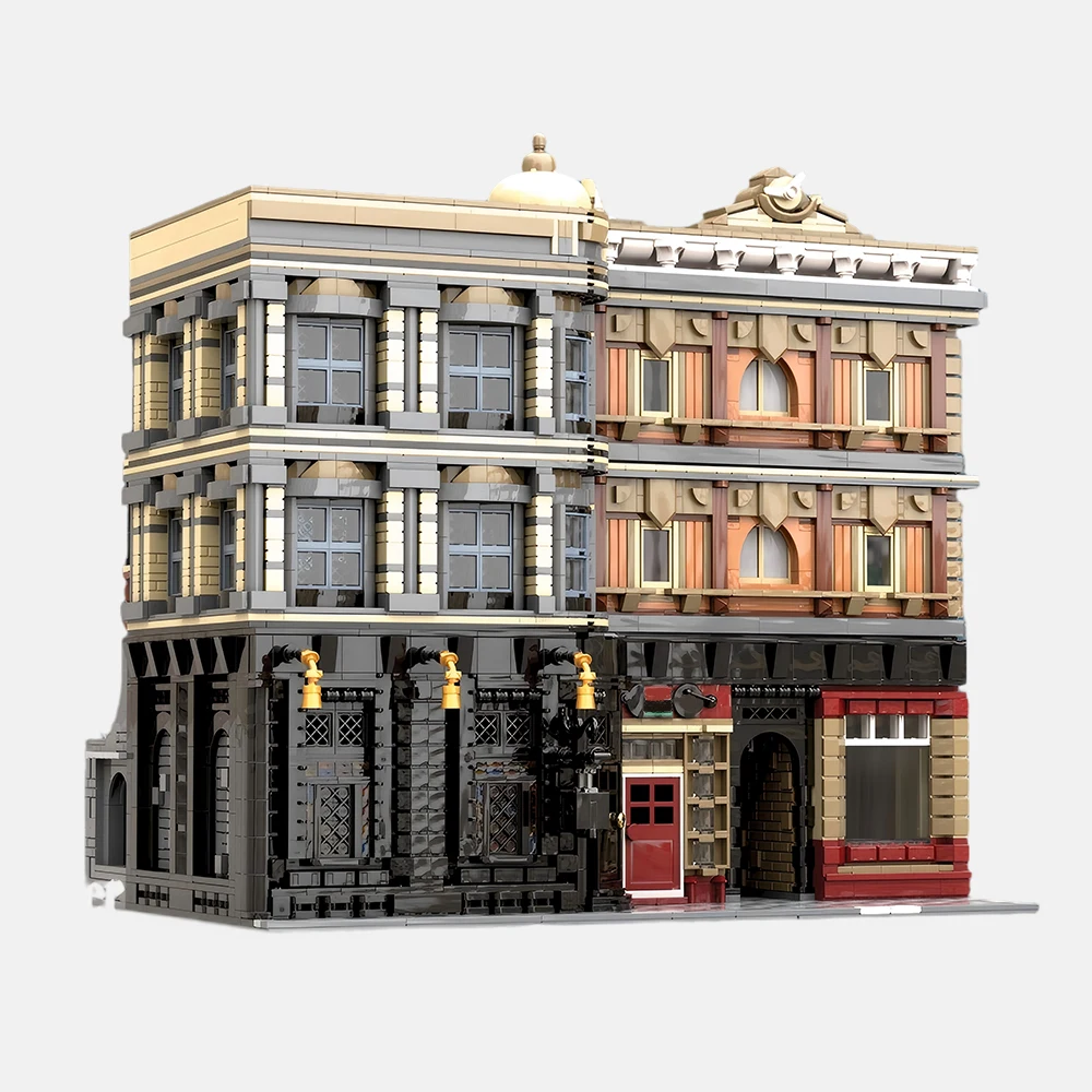 7101PCS MOC Classic Movie Architecture Leaky Cauldron Bar Model Diagon Alley Entrance Module Assembly Toy for Kids and Boys Gift