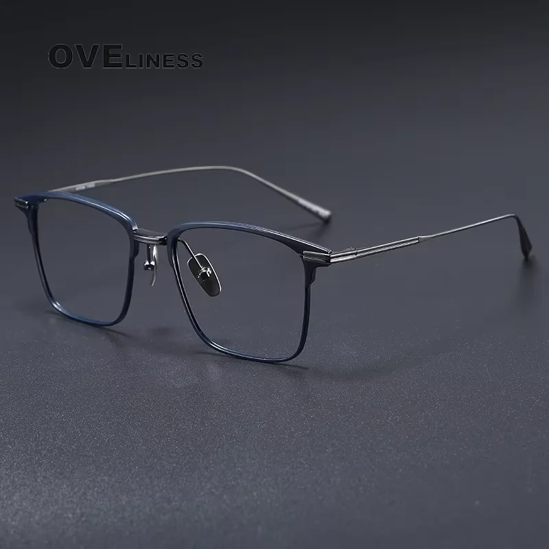 

2026 Fashion Square Pure Titanium Glasses Frame for men New Brand Design eyeglasses frames eyewear Ultralight male spectacles