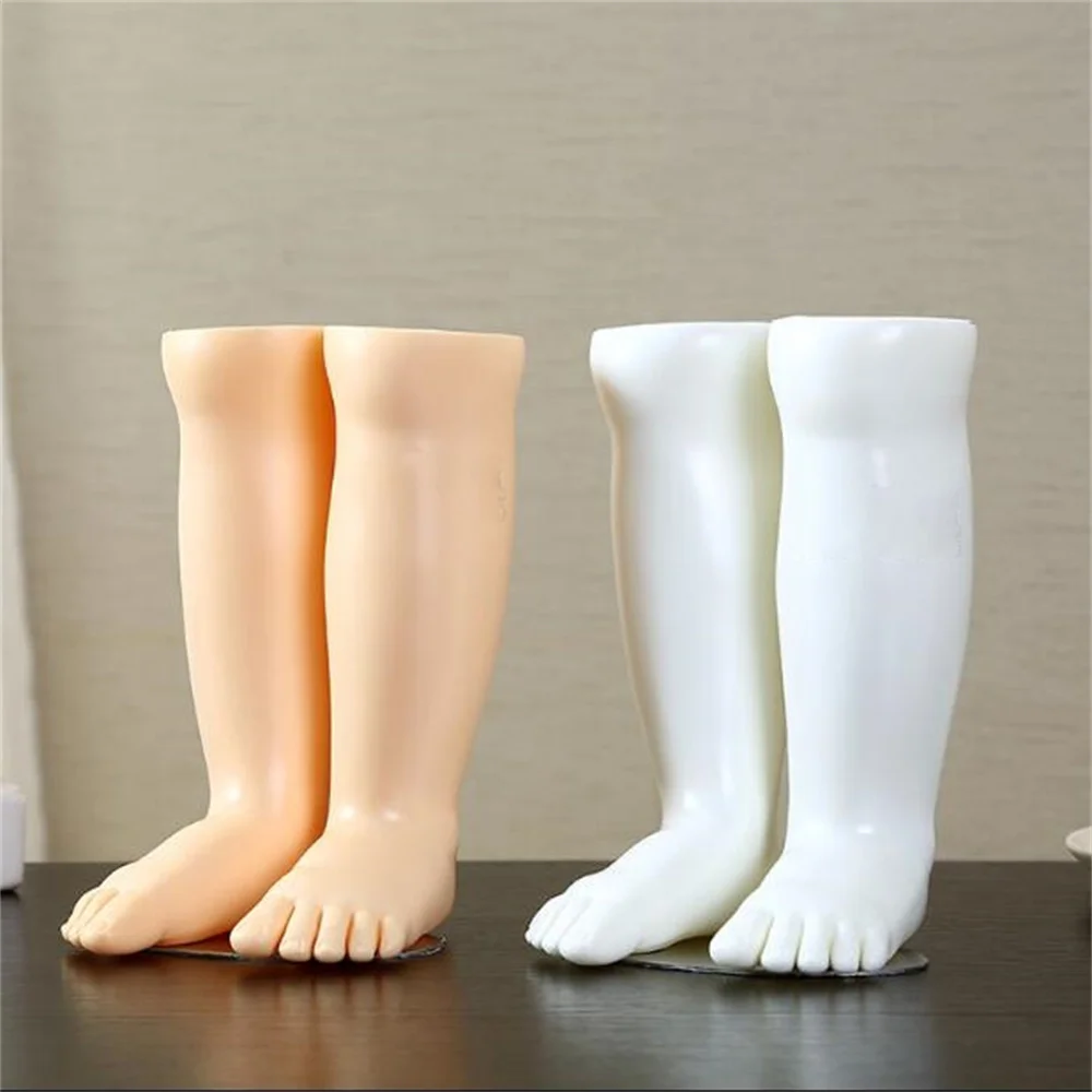 

Baby Glossy Foot Tailor's Mannequin Body Display, Shoe Sock Display with Base Magnet Patches, Child, C769A,1Pair