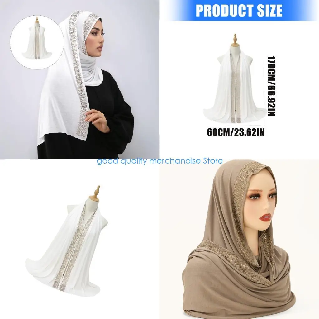 

Y5JD Ethnic Charm Scarf Cotton Hijab Shawl Headscarf For Comfortable Draping And Sun Shielding Outdoor Indoor