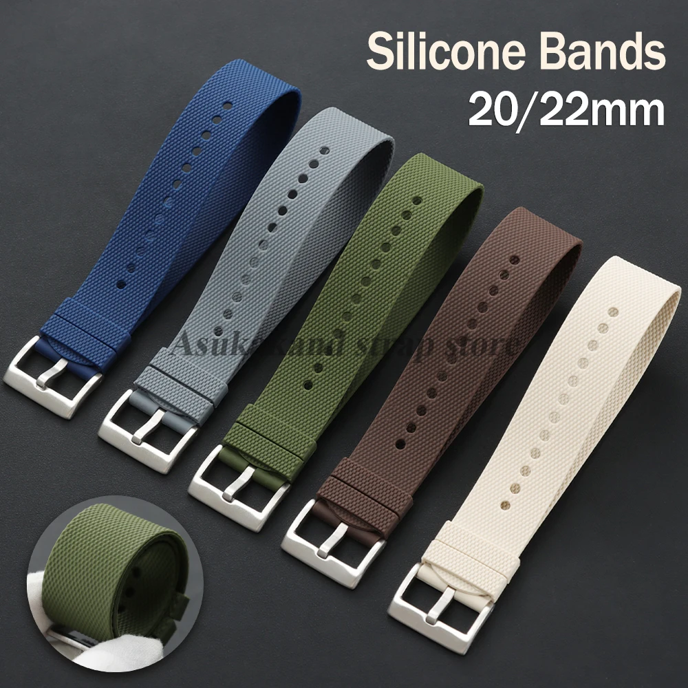 Bracelet de montre sport en silicone pour Seiko One Piece, 20mm 22mm, pour Rolex, pour Tudor, bracelet en caoutchouc souple et étanche pour femmes et hommes