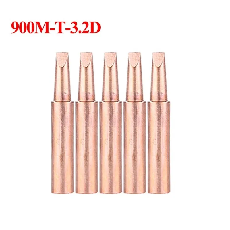 5pcs 900M-T Copper Soldering Iron Tips Lead-Free Welding Solder Tip BGA Soldering Tools Branding Iron933.907.951