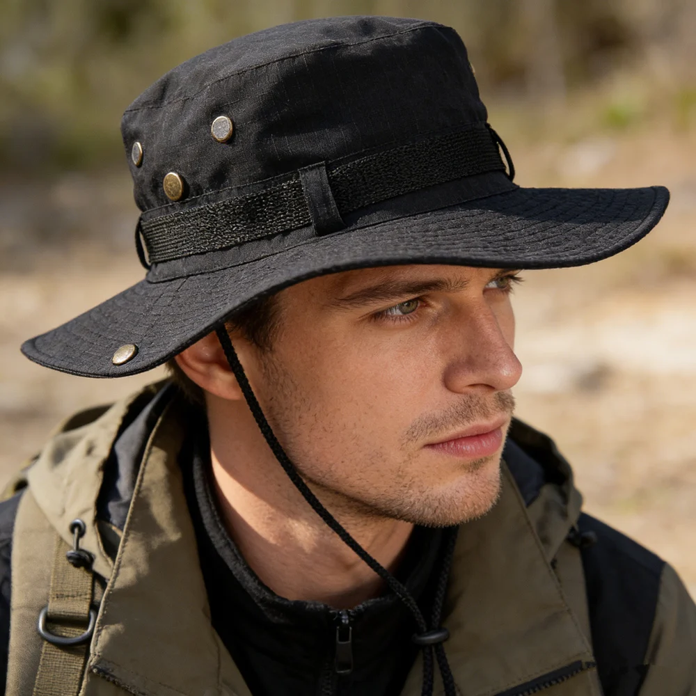 Neuer Unisex-Fischerhut mit breiter Krempe, atmungsaktiv, für den Sommer, Sonnenschutz, verstellbare Hüte für Camping, Outdoor-Aktivitäten, Angeln