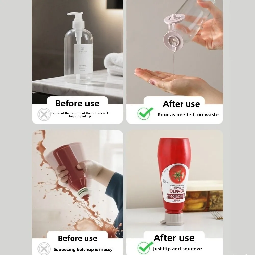 

3Pcs Silicone Inverted Bottle Caps 3 Sizes Flipping Shampoo Bottles Lids Leakproof Sealed Bottles Upside Down Caps