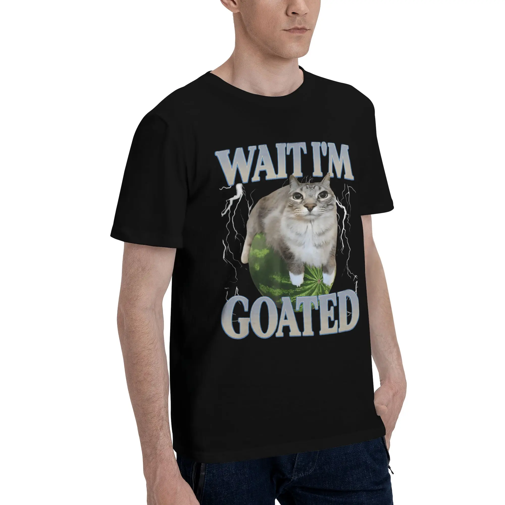 Men Women Wait I'M Goated Funny Meme T Shirt 100% Cotton New Arrival Tee Shirts  Clothing Outfits