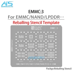 AMAOE EMMC3 BGA Reballing Stencil For Android Nand Flash EMMC EMCP UFS LPDDR PCIE 153 162 169 200 221 254 60 70 186 200 Tin Net