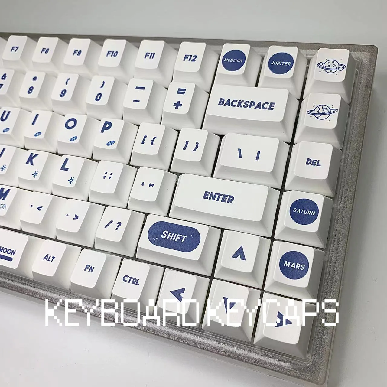 Teclas PBT con temática aeroespacial, teclas personalizadas con personalidad, perfil de cereza, para teclado mecánico, 126 teclas, minimalismo