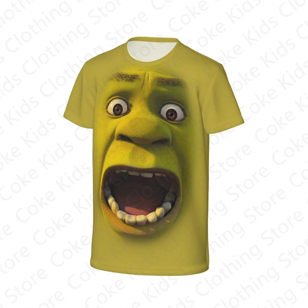 Funny Girls Boys Summer Casual Short Sleeved Cartoon Tops Shrek 3D Printing Tshirts Fashion Kids Adults Oversized Tees Clothing