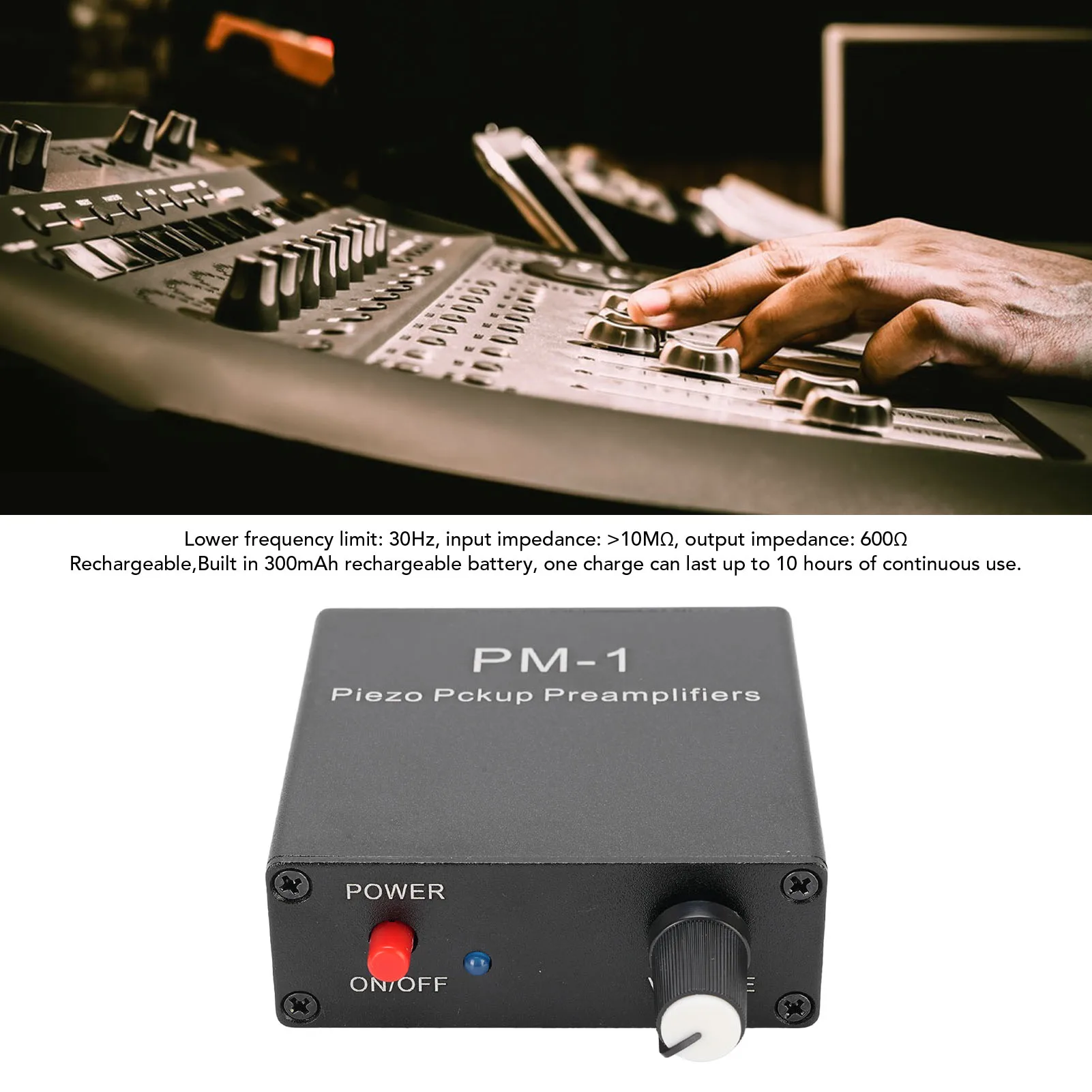Piezo Pickup Preamp Amplifier High Input Impedance Guitar Pickup Preamp  Mount Aluminum Alloy for String Instrument