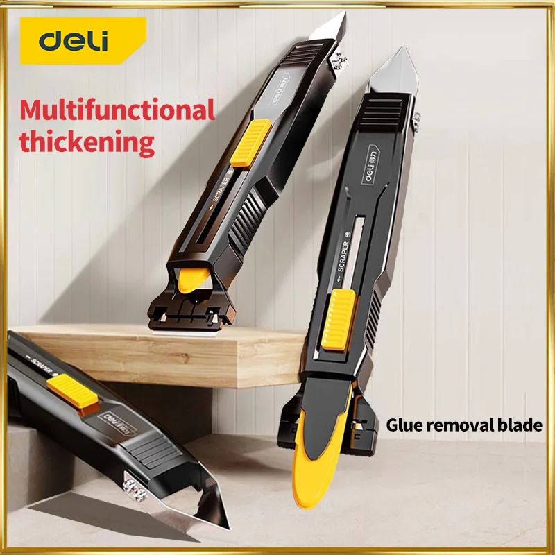Deli 1Pcs Multiple Styles Paint Knife Multifunction Cleaning Knife Glass Floor Wall Clean Scraper Blade Household Hand Tools