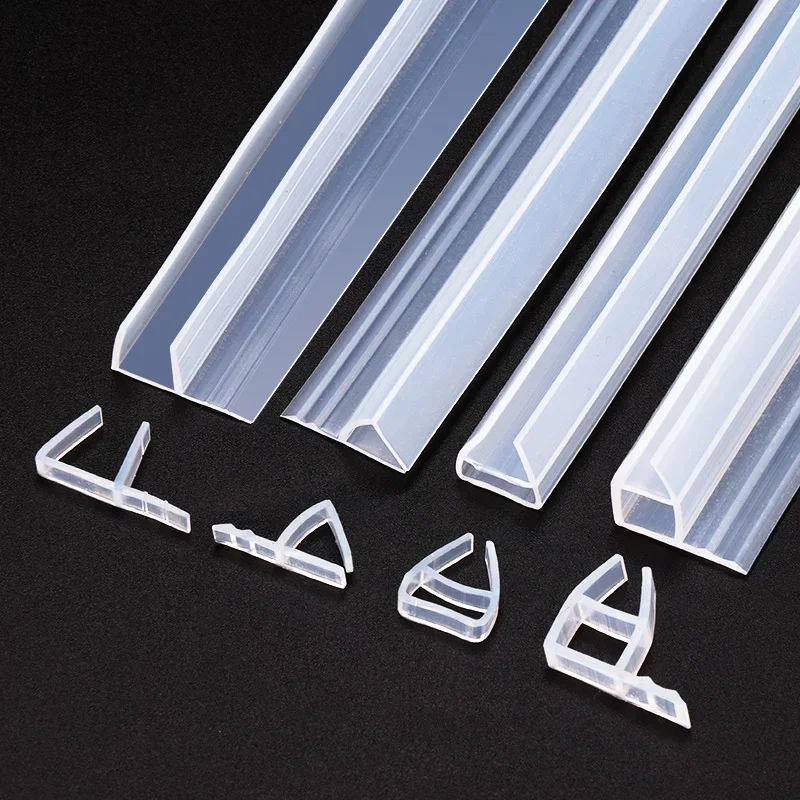 H/F/U Type 6-12mm Adjustable Shower Door Seal Strip,Bath Screen Gaps Waterproof Tape,Glass Door Bottom Seal for Home Improvement