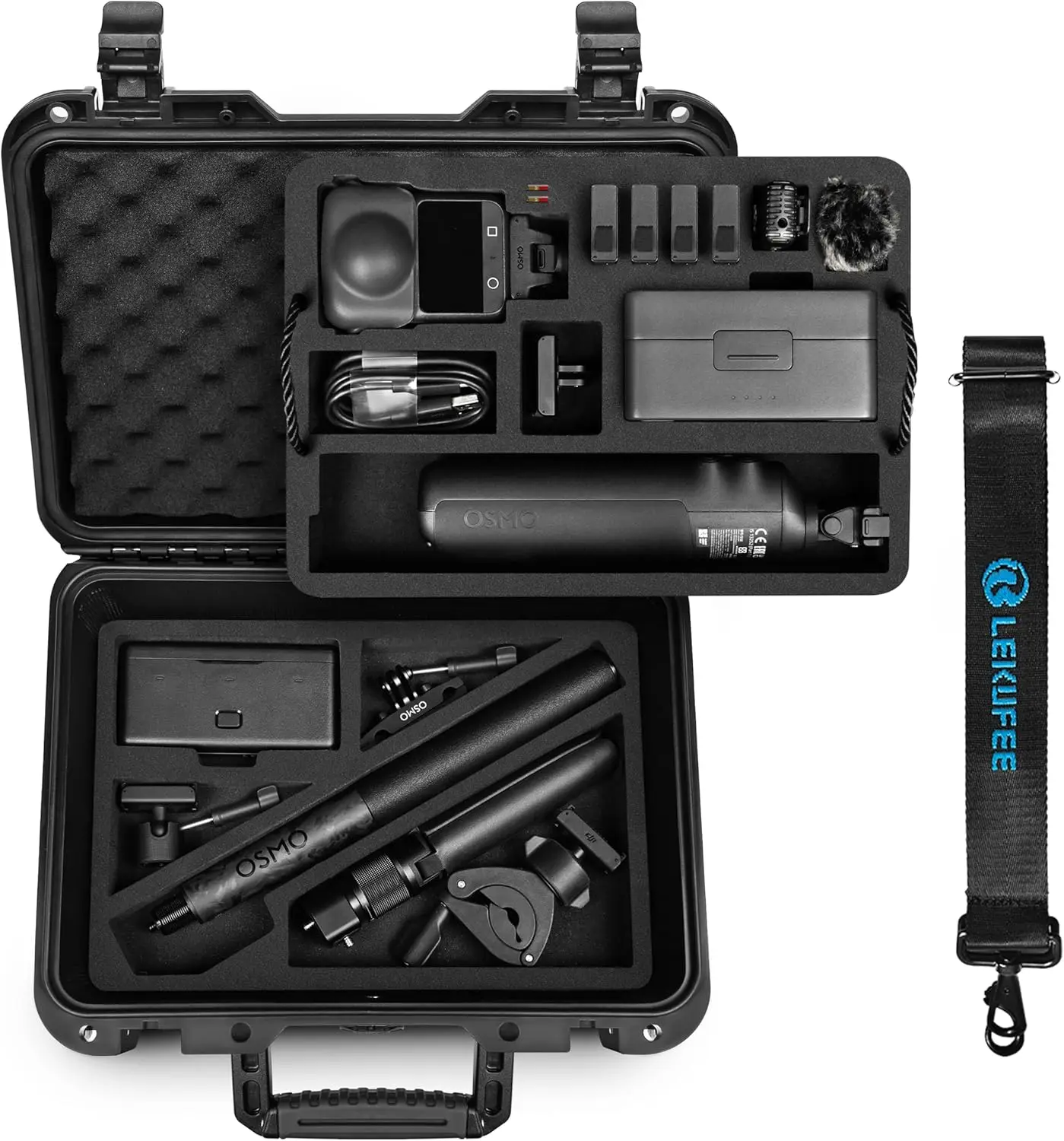 حافظة صلبة مقاومة للماء لكاميرا DJI Osmo 360، بطارية (7 قطع)، DJI Mic 3/2/Mic Mini وملحقاتها (حافظة فقط) #1