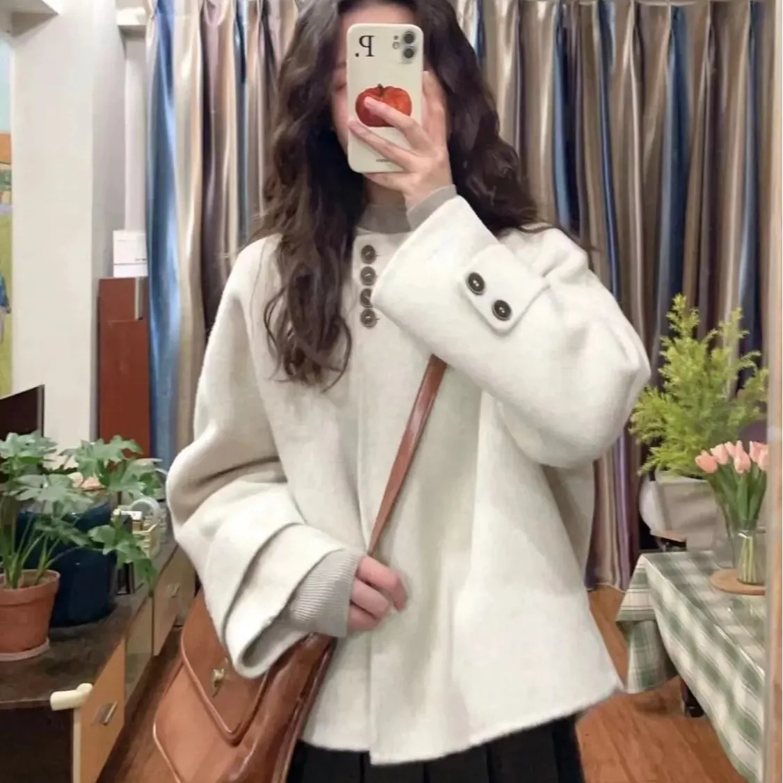 

Womens Xiaoxiangfeng Short Jacket French Woolen Fabric Autumn Winter New Style Korean High End Super Beautiful Little Coat