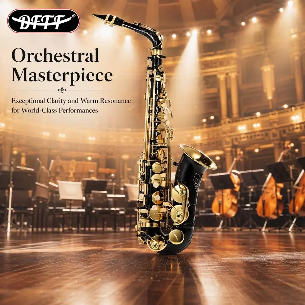Black Paint Brass Eb Alto Saxophone Beginner And Performance Sax Wind Instrument