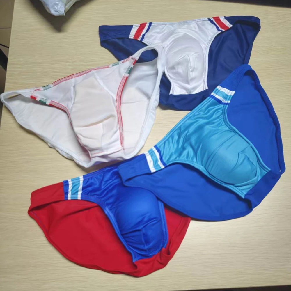 Real shot new men's swimming trunks color matching mesh swimming trunks low waist cup beach shorts BS426