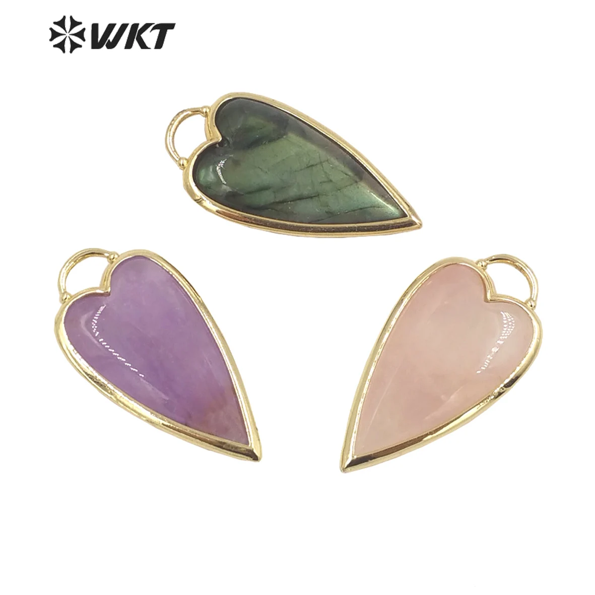 

WT-P1862 WKT 2022 Sweet shape of love pendant new arrival gemstone gold-plate Pendant hot sale women party trend jewelry