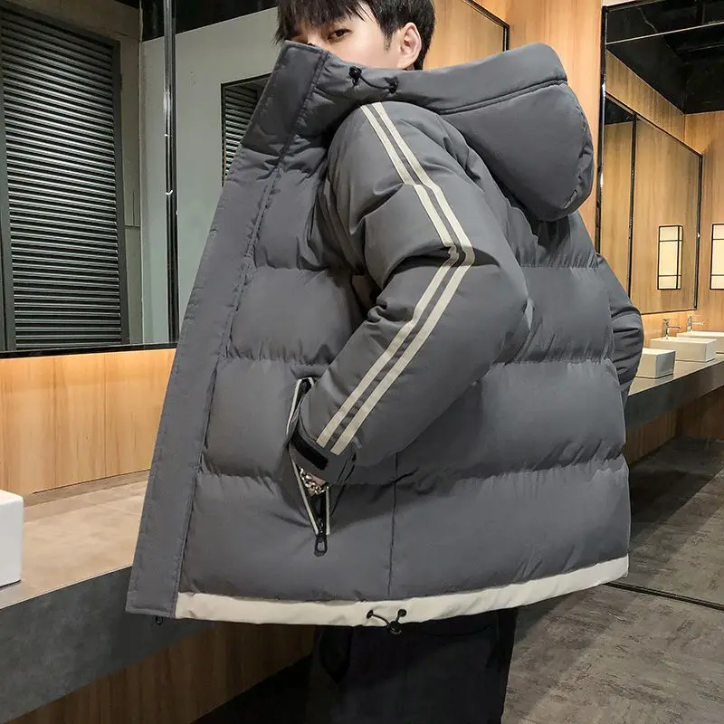 الرجال الشتاء سميكة القطن وسادة مبطنة 2025 معطف دافئ للشباب العصرية الخبز نمط ملابس خارجية سميكة صوف مبطن سترة #1