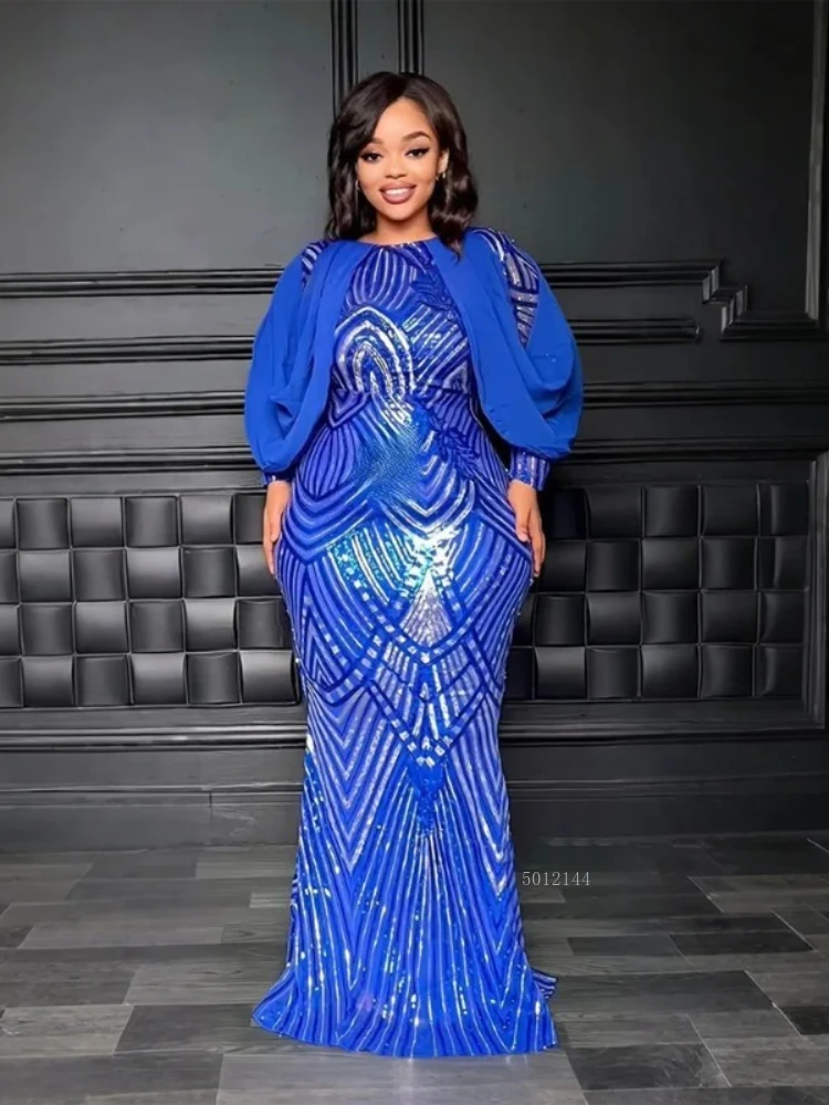 

Мода 2024, Дашики, Анкара, свадебное вечернее платье, элегантное мусульманское платье макси с блестками, большие размеры, африканские вечерние платья для женщин