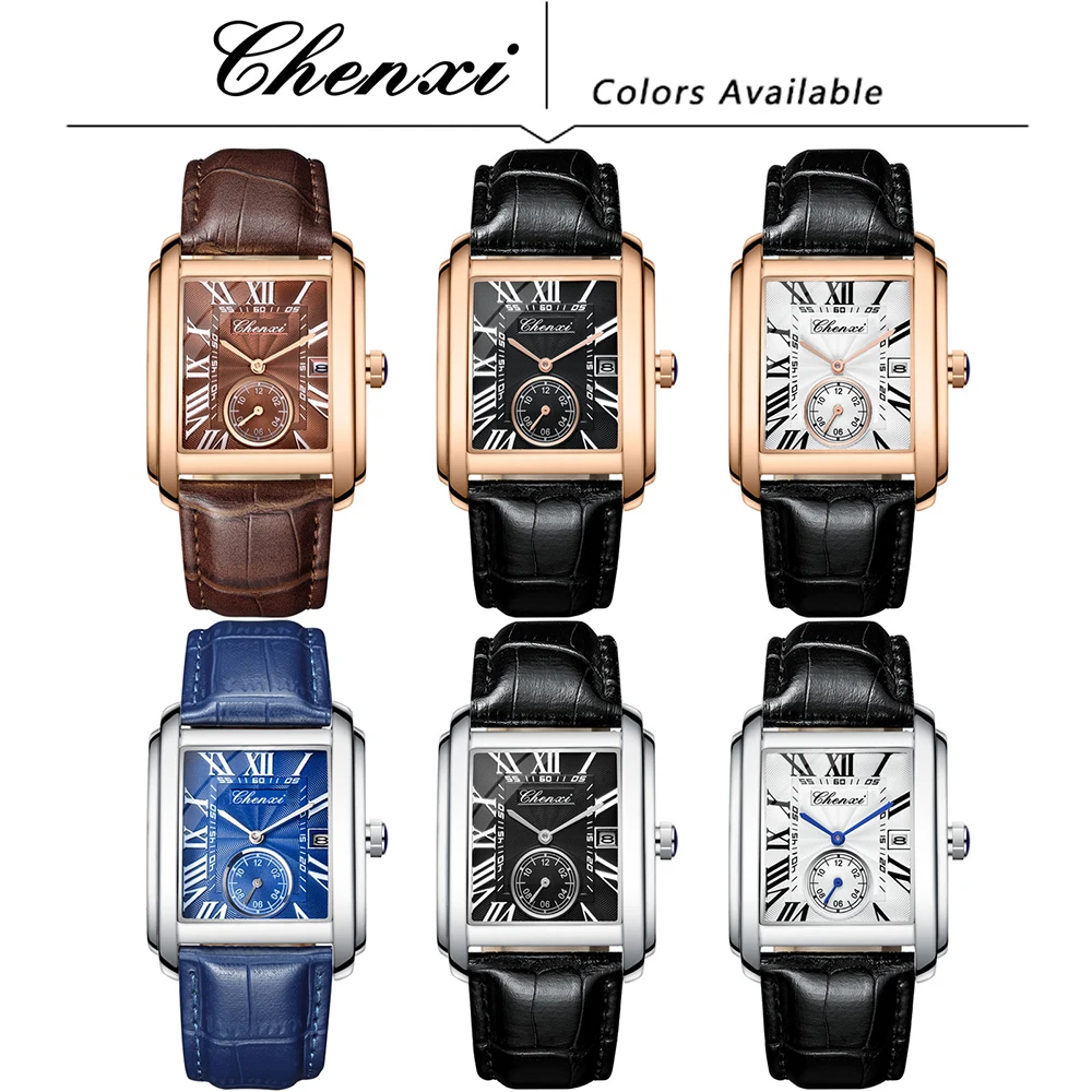 Jam Tangan Bisnis Fashion untuk Pria Jam Tangan Kuarsa Tampilan Kalender Jam Tangan Pria Tali Kulit Tahan Air