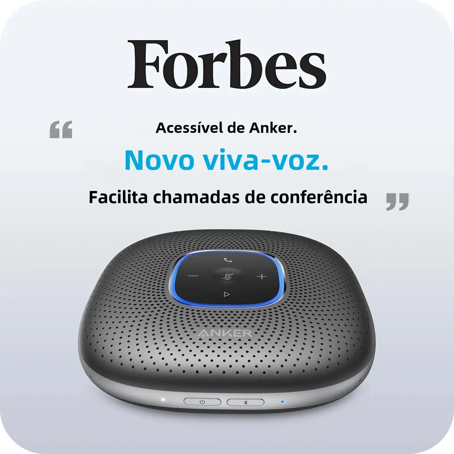 Anker-PowerConf 블루투스 스피커폰 회의 스피커, 6 마이크 포함, 향상된 음성 픽업, 24 시간 통화 시간