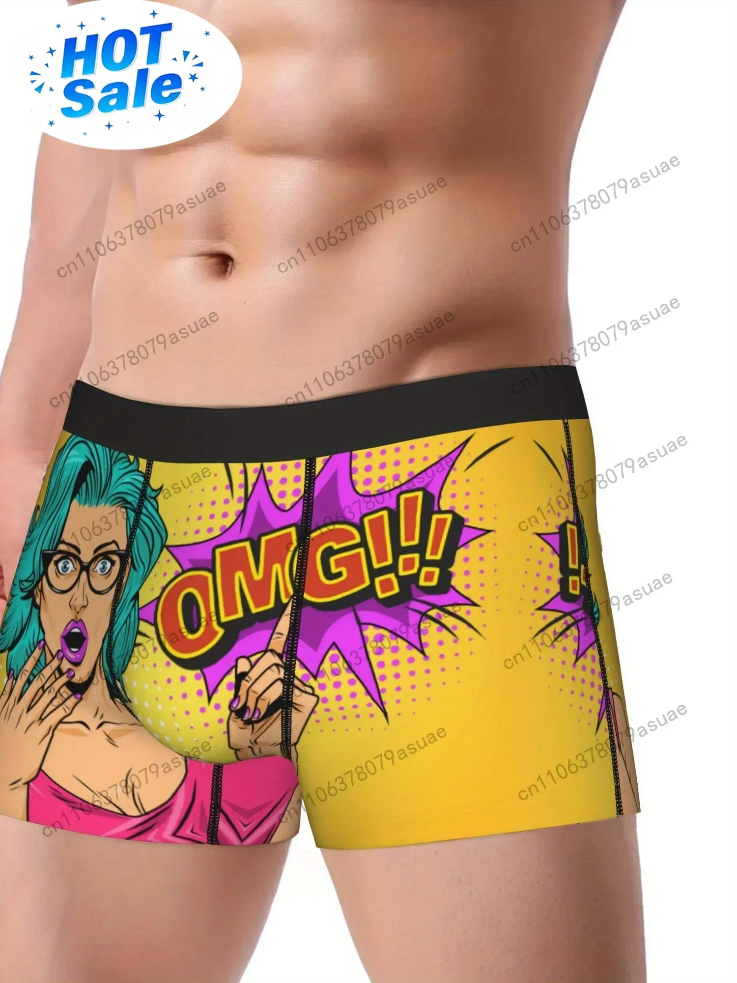Happy Mood In Life Comic Printed Polyester Briefs Vibrant 