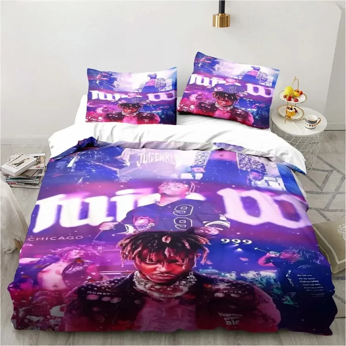 2026 Rap Singer Juice Wrld 3D Print Bedding Set Single Twin Full Queen King Size Bed Set Adult Kid Bedroom Bedding Gift Home Tex
