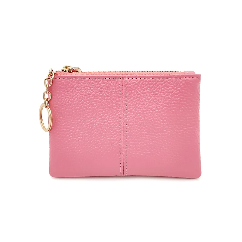 New Women Genuine Leather Coin Purse Female Wallets Women Zipper Coin Purses Card Key Chain Holder Storage Pocket Bags Pouch