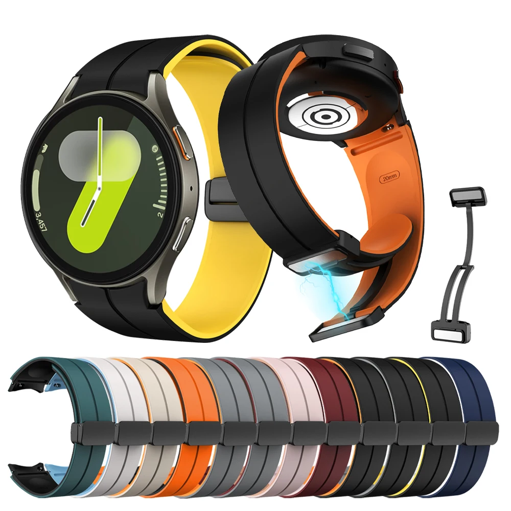 Sport-Silikonarmband für Samsung Galaxy Watch Band 7 6 4 5 Pro 40 mm 44 mm Uhr 6 4 Classic 47/46/43 mm Magnetschnalle