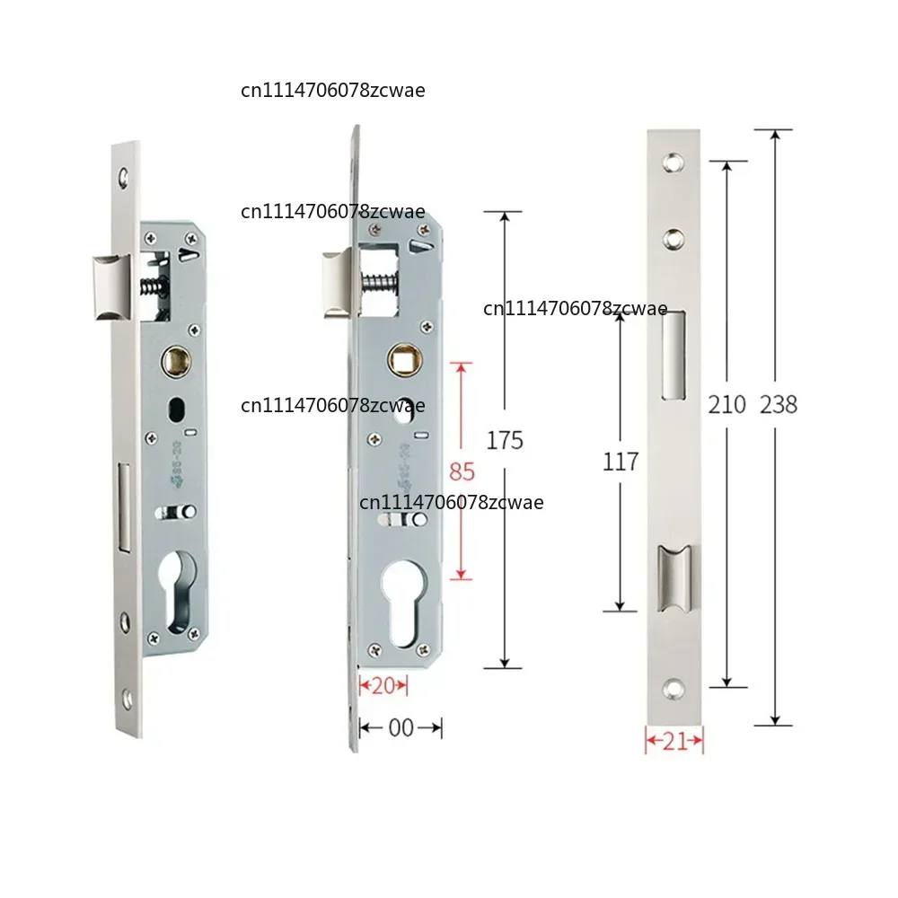 1 PCS 8520/8525/8530/8535 Metal Door Lock Stainless Steel Universal Lock Body Mortise Hardware Non Intelligent Lock