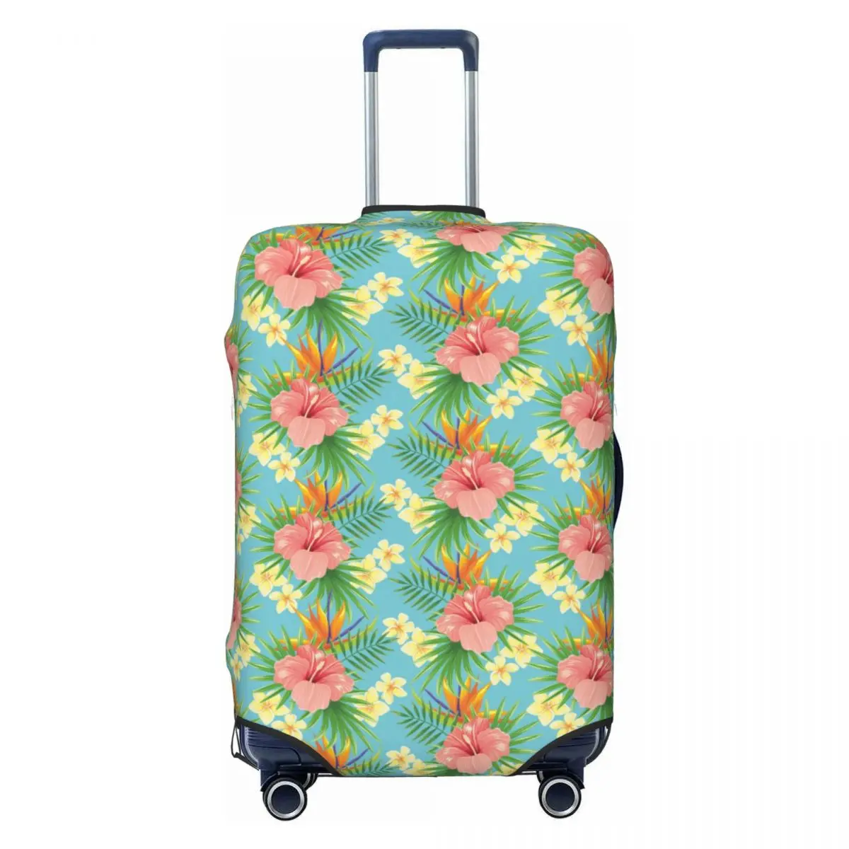 

Hawaii Floral Tropical Flowers Leaves Travel Luggage Cover Washable Suitcase Cover Protector Fit 18-32 Inch