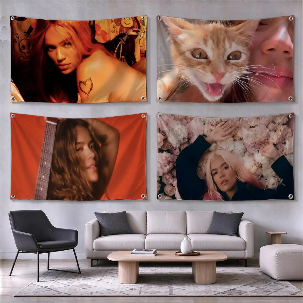 Karol G Latin Music Star Visual Flags Wall Hanging for Outdoor Camping, Family Celebrations & Garden Home Decor Gift