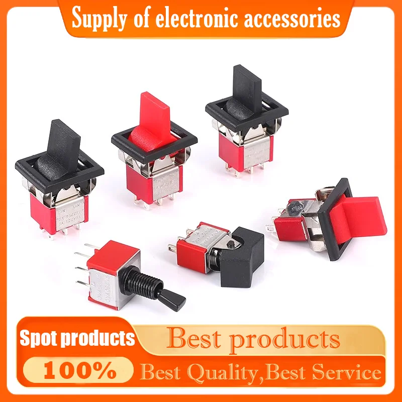 

1PCS Alarm switch 3-pin 6-pin double-sided self-reset switch RLS-102 202 123 223 Red black button switch