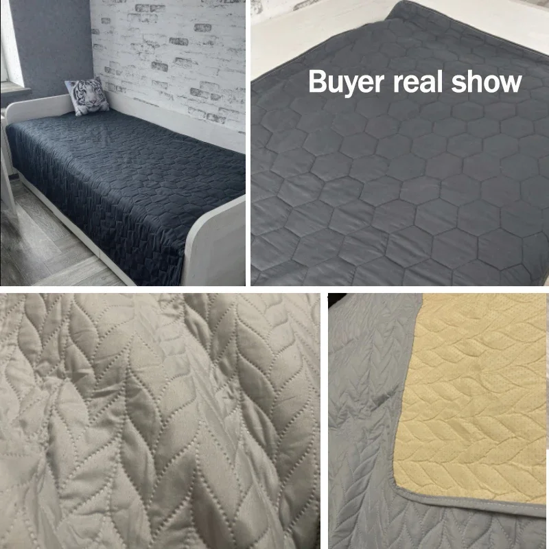 100% Waterproof Bedspread on The Bed King Size Bed Cover Quilted Mattress Pad Washable Mattress Protector for Pet Dog Bed Linen
