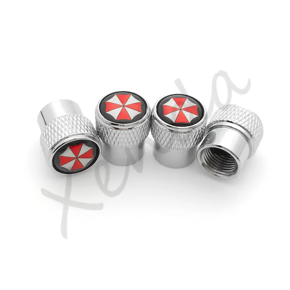 4Pcs Umbrella Corporation Anti Theft Car Wheel Tire Valve Caps Tyre Rim Stem Covers Airdust For Motorcycles Trucks Accessories