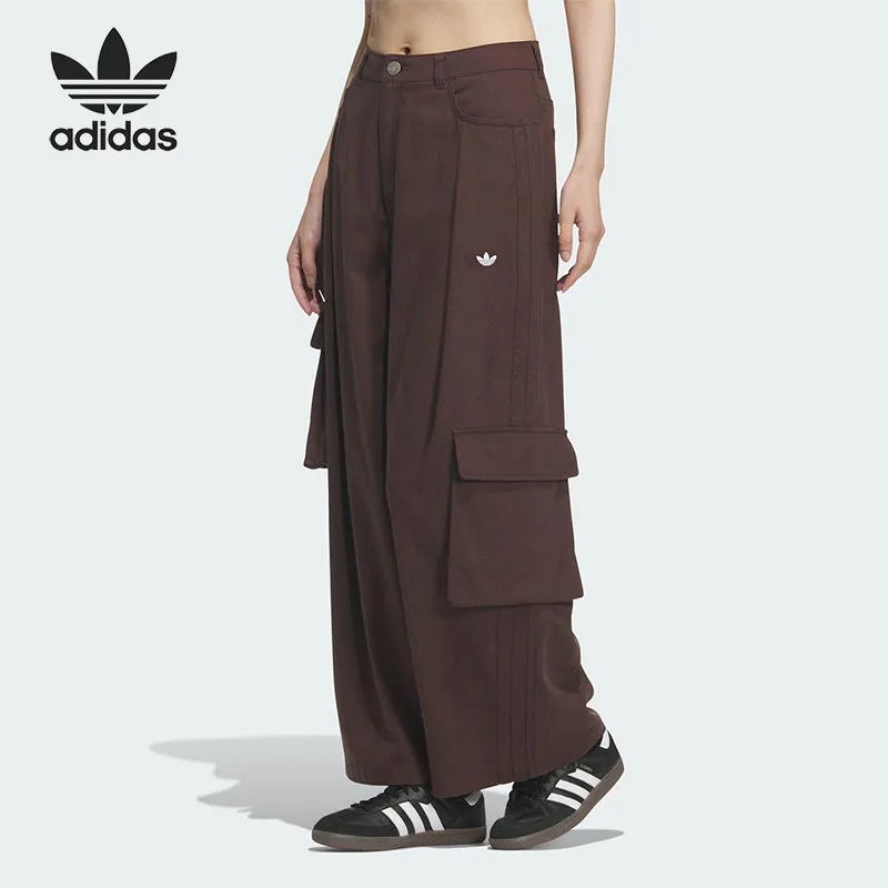 Adidas Clover Women's Casual Sports Tooling Wide Leg Wear Trousers IA7511