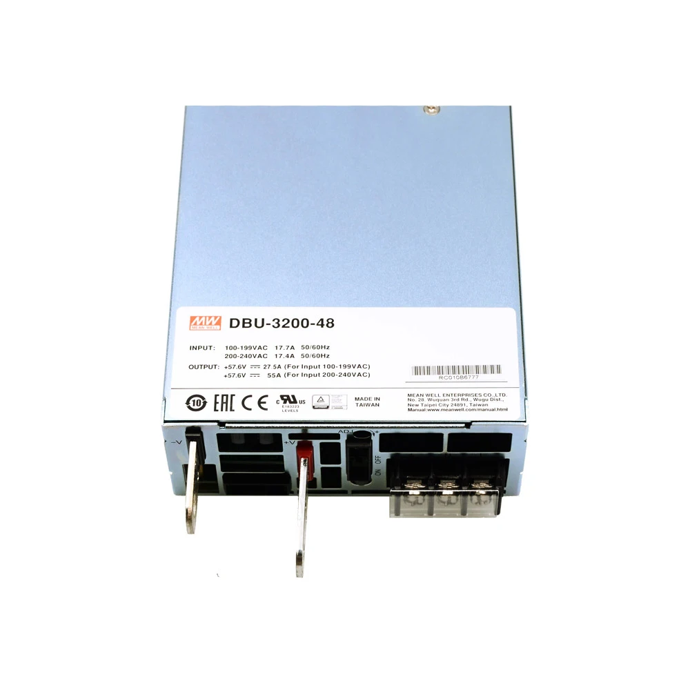 (MEANWELL) DBU-3200 -24/48 فولت شاحن بطارية ذكي أحادي الإخراج مزود الطاقة مع 330-1000AH لبطاريات LO-ion