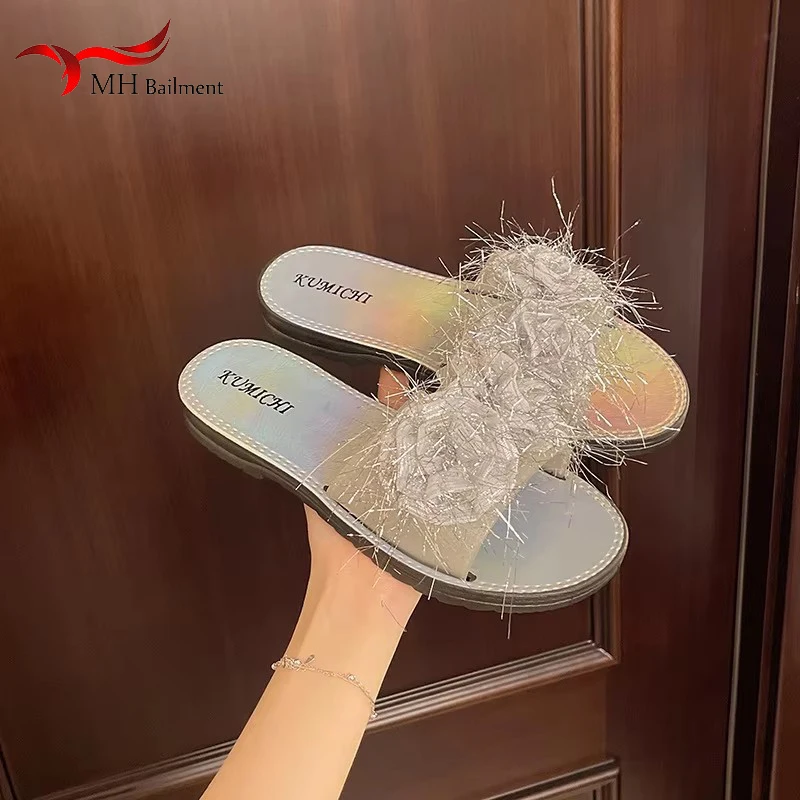 

Summer New Style Fashion Flower Slippers Indoor Home Slippers Platform Outdoor Beach Shoes Casual Trend Woman Mujer Sandalias