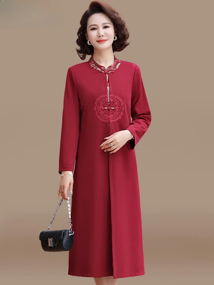 

Fashionable Spring Wedding Dress for Women Middle-Aged And Elderly Elegant Two-Piece Suit Casual Chic Midi Skirt Ensemble